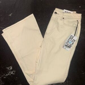 FlyTrue Women's Cream Flare Jeans